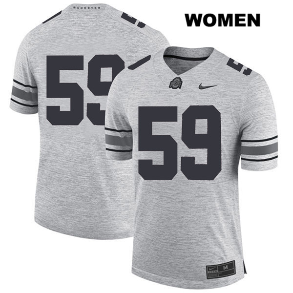 Ohio State Buckeyes Women's Isaiah Prince #59 Gray Authentic Nike No Name College NCAA Stitched Football Jersey WJ19E28XP